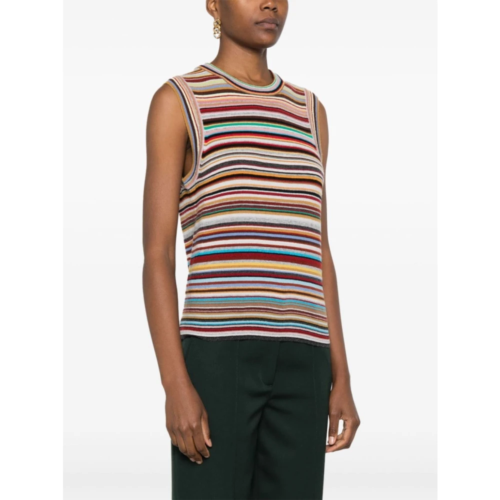 PS By Paul Smith Multicolor Gebreid Gilet Met Ronde Hals Sweaters Multicolor Dames