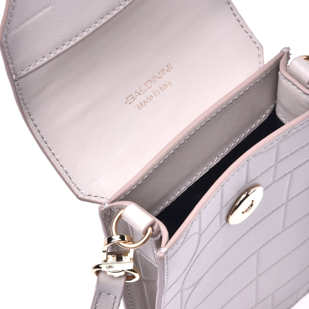 Baldinini Taupe leather phone holder Beige Dames