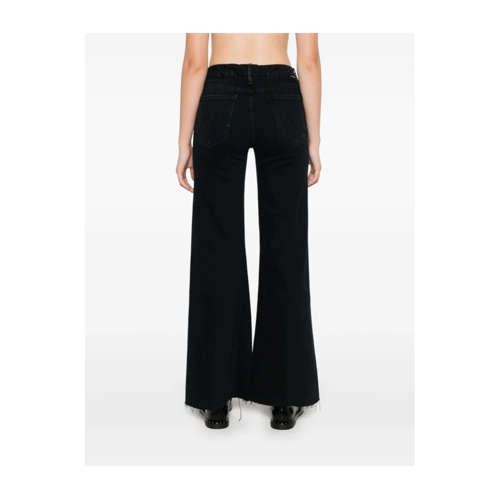 Mother Zwarte Jeans met Rode Zoom Black Dames