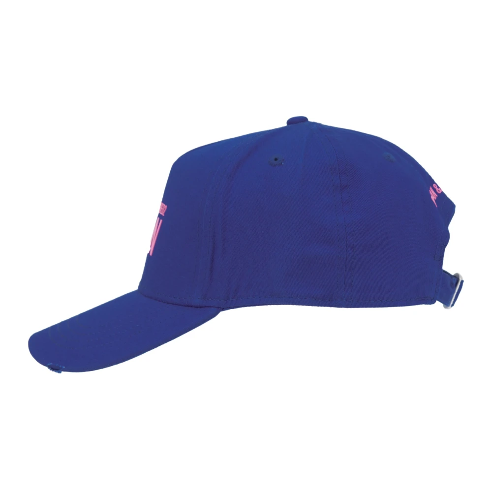 Dsquared2 Baseballpet met gesp sluiting en reliëf Blue Unisex