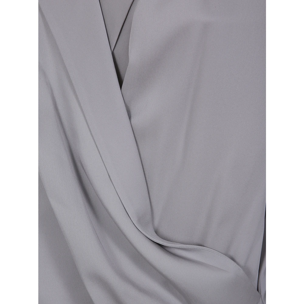 Theory Lapel Wrap Blouse Gray Dames