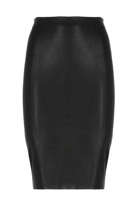 black-eco-leather-skirt