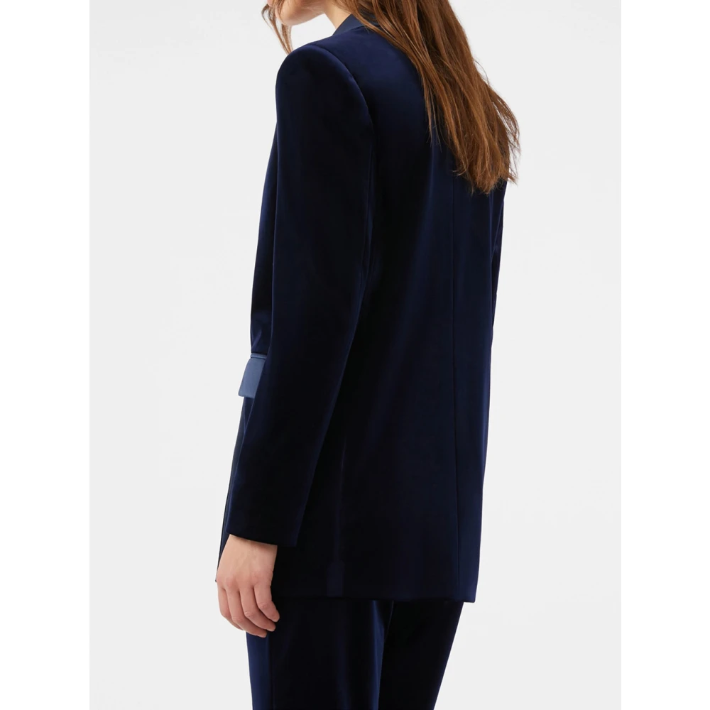 Pennyblack Blauwe Fluweel Blazer Jerry Model Blue Dames