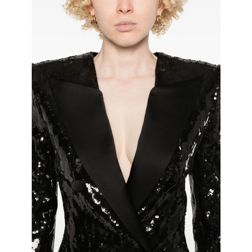 Balmain Korte paillettenjurk Black Dames