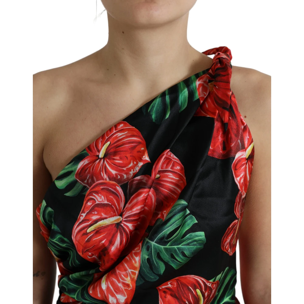 Dolce & Gabbana Tropische Elegantie Zijden Jurk Multicolor Dames
