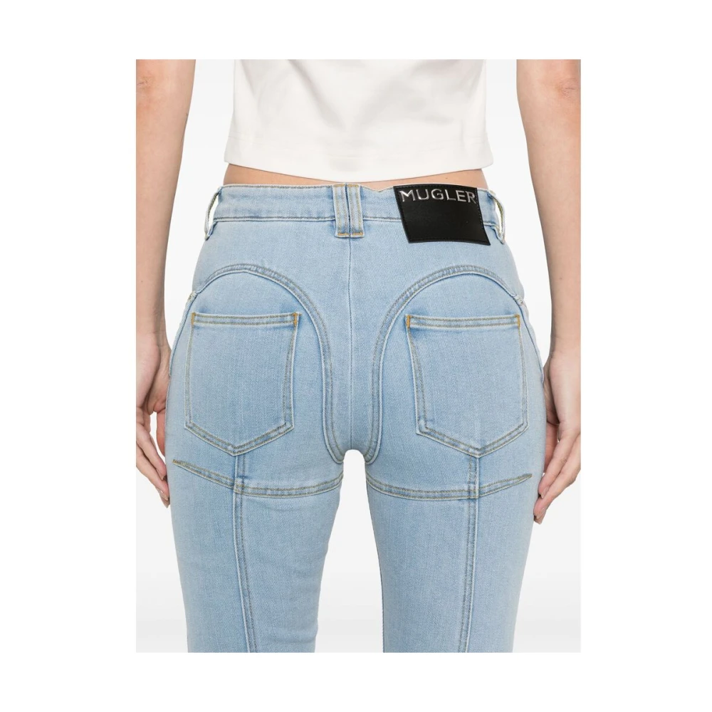 Mugler Lichtblauwe Klassieke Vijf-Pocket Jeans Blue Dames