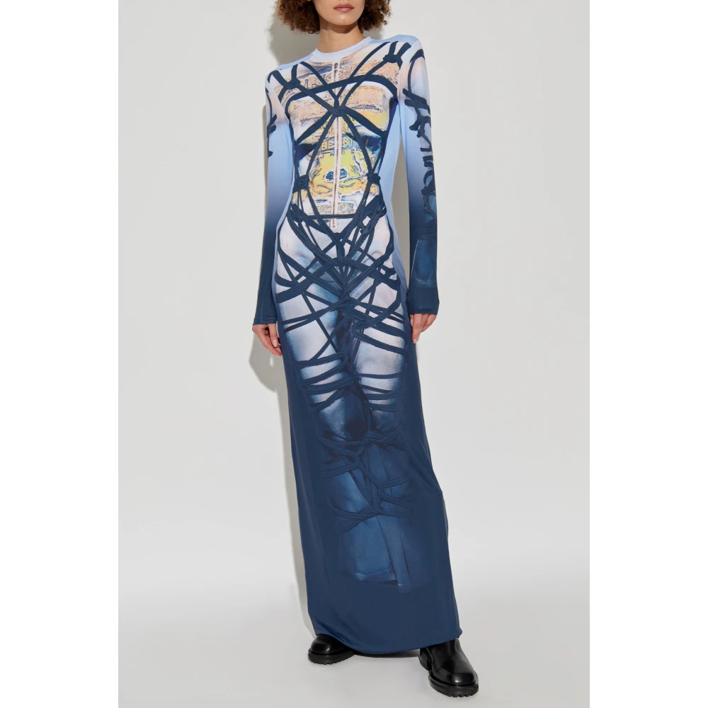 Y Project Lange jurk Blue Dames