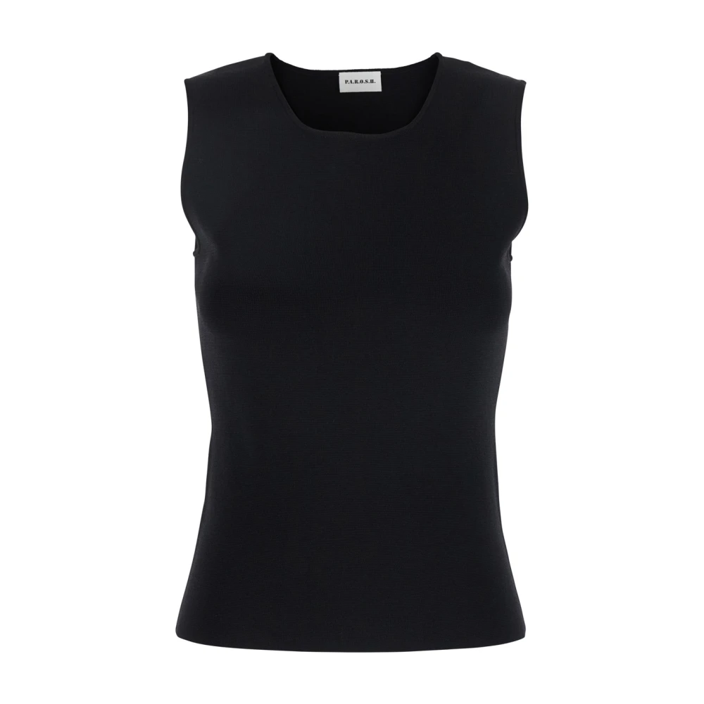 P.a.r.o.s.h. Zwarte Mouwloze Crew Neck Sweater Black Dames