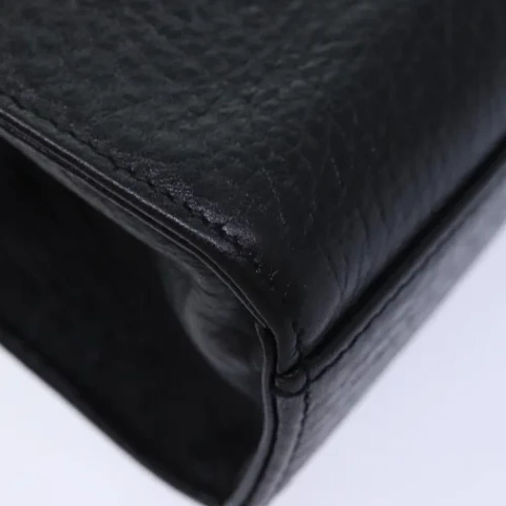 Burberry Vintage Pre-owned Leather clutches Black Dames