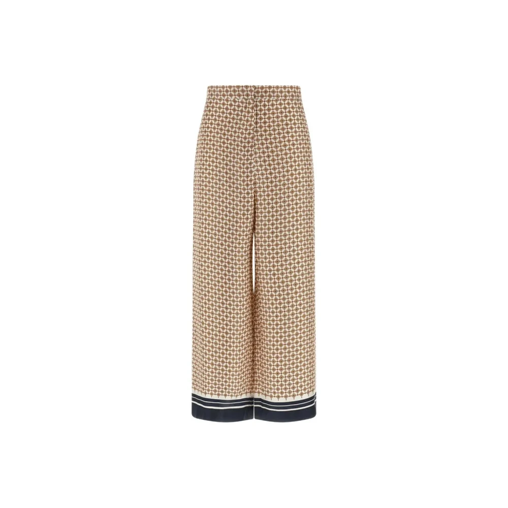 Max Mara Studio Women's Multicolor Wide Trousers, S, Wide Silk Trousers