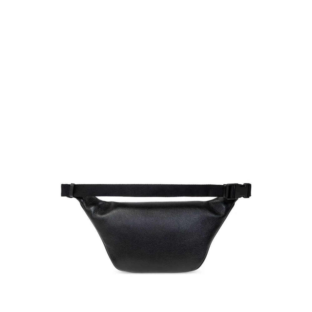 Balenciaga Zwart Logo Print Ritszakken Black Heren