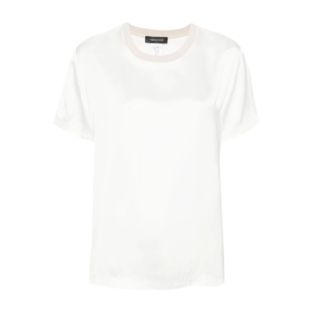 Fabiana Filippi Witte Katoenen Jersey T-shirts en Polos White Dames