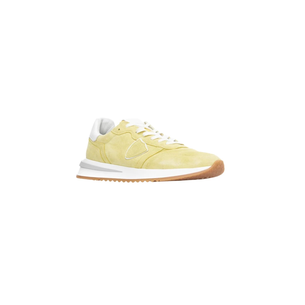 Philippe Model Lage Lime Sneakers met Rubberen Zool Dames Schoenen Geel