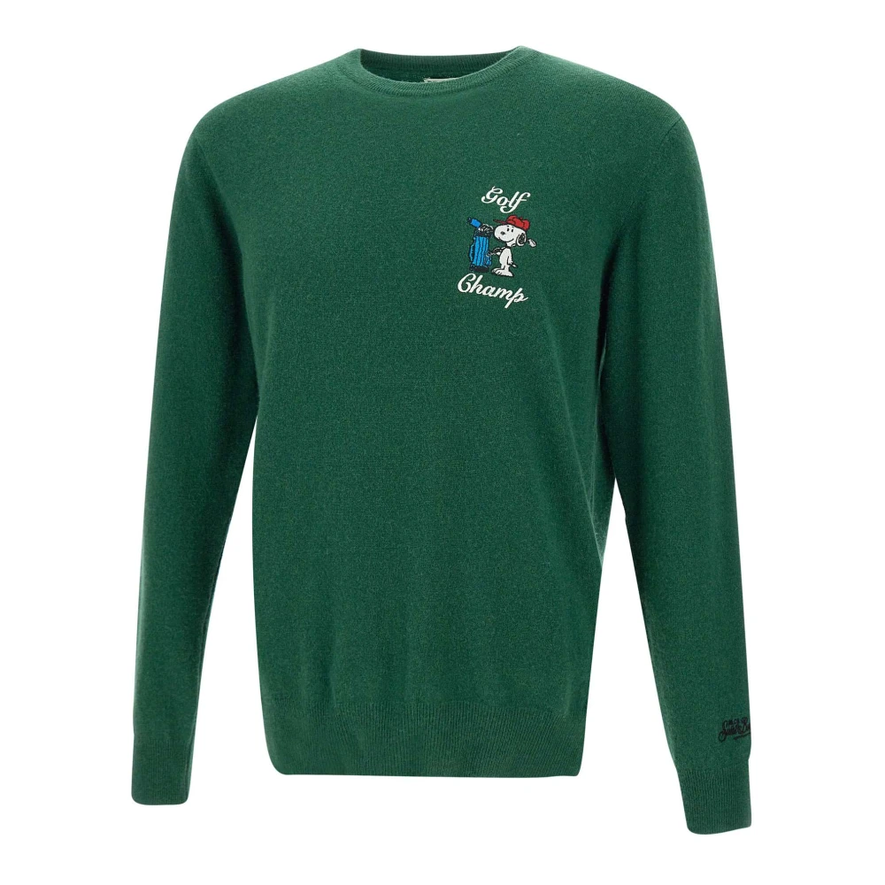MC2 Saint Barth Groene Wollen Kasjmiertrui Snoopy Golf Green Heren