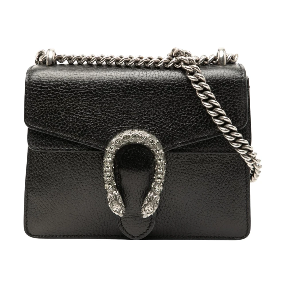 Gucci Vintage Women's Black Pre-Owned Shoulder Bag With Chain Strap