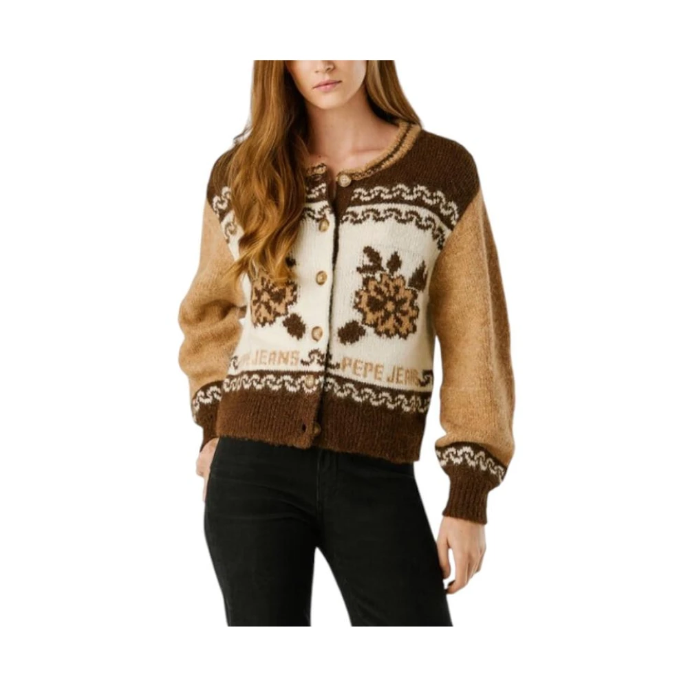 Pepe Jeans Women's Multicolor Cardigans, Xs, Vintage Floral Cardigan