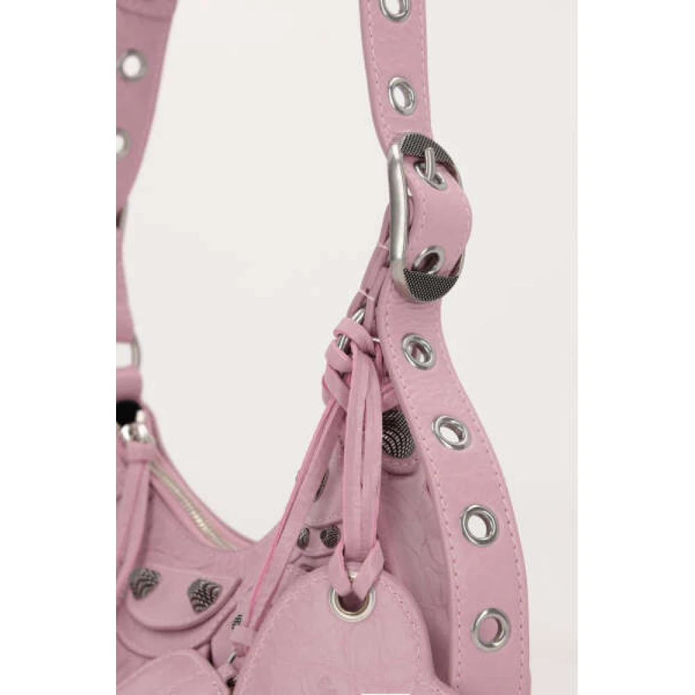 Balenciaga Studded Leren Schoudertas in Blush Pink Dames