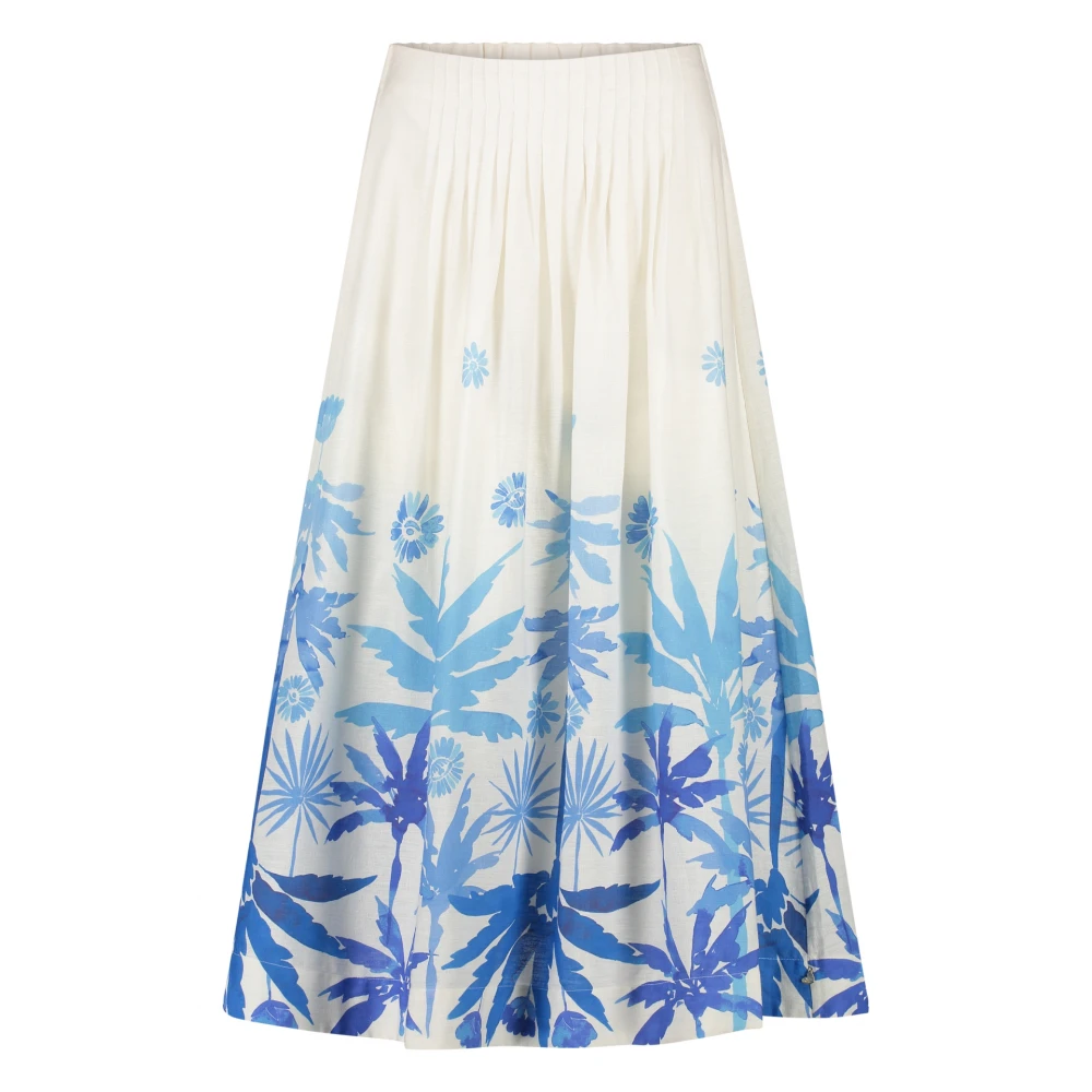 Fabienne Chapot Blauwe Print Midi Rok Multicolor Dames