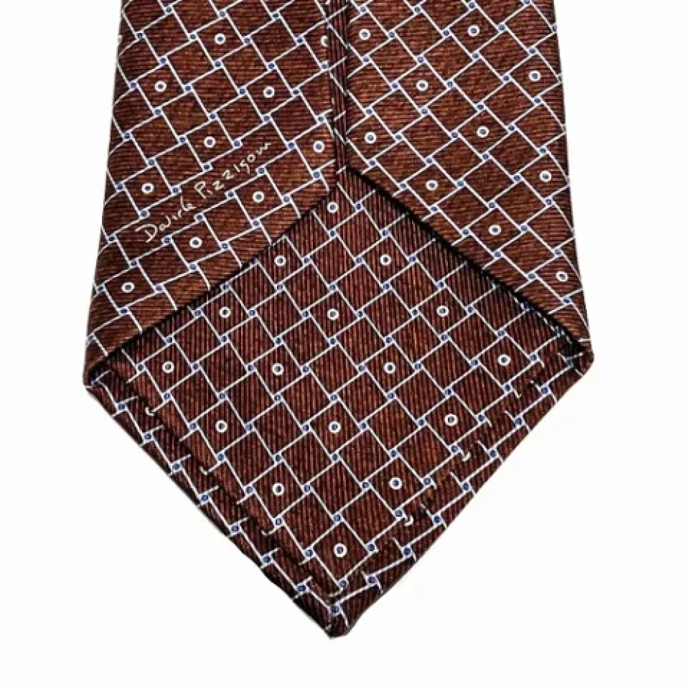 Bvlgari Vintage Pre-owned Silk home-office Brown Heren