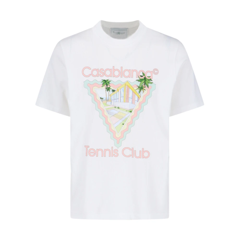 Casablanca Wit T-shirt met voorprint White Heren