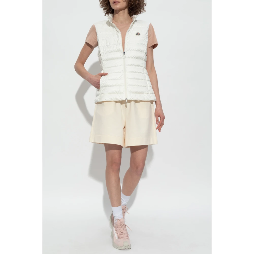 Moncler Donsvest met opstaande kraag White Dames