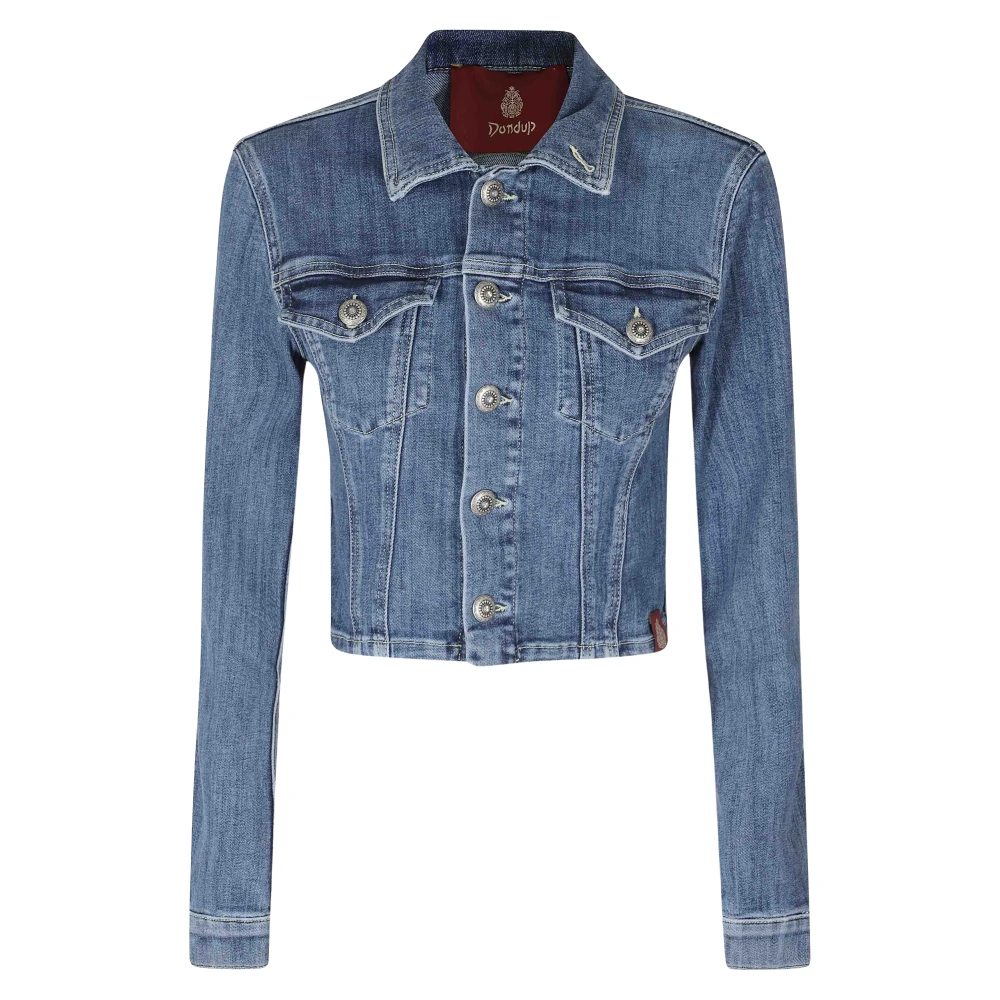 DONDUP - Giacca in denim blu crop - Donna - Taglia 40 - Immagine 2