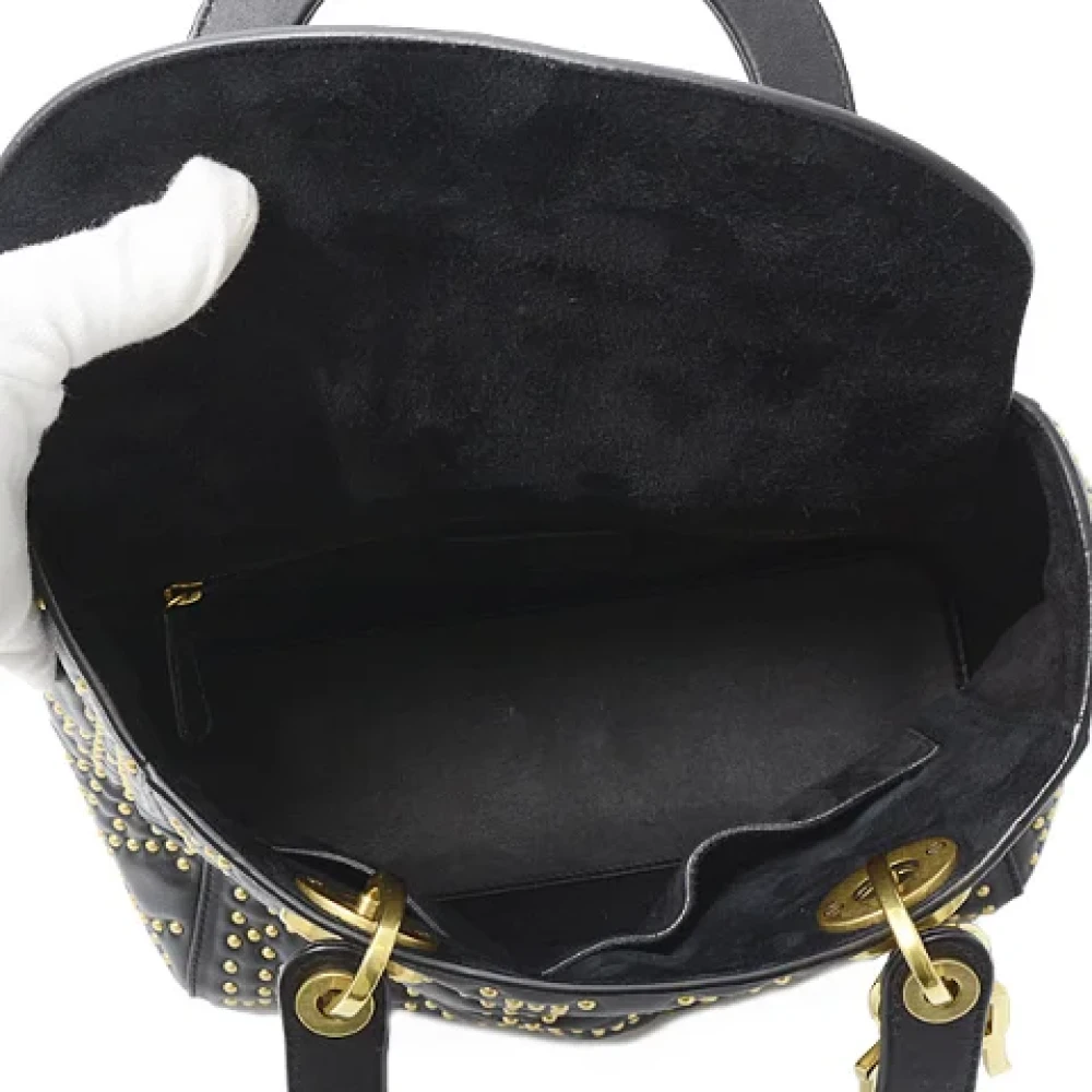 Dior Vintage Pre-owned Leather handbags Black Dames