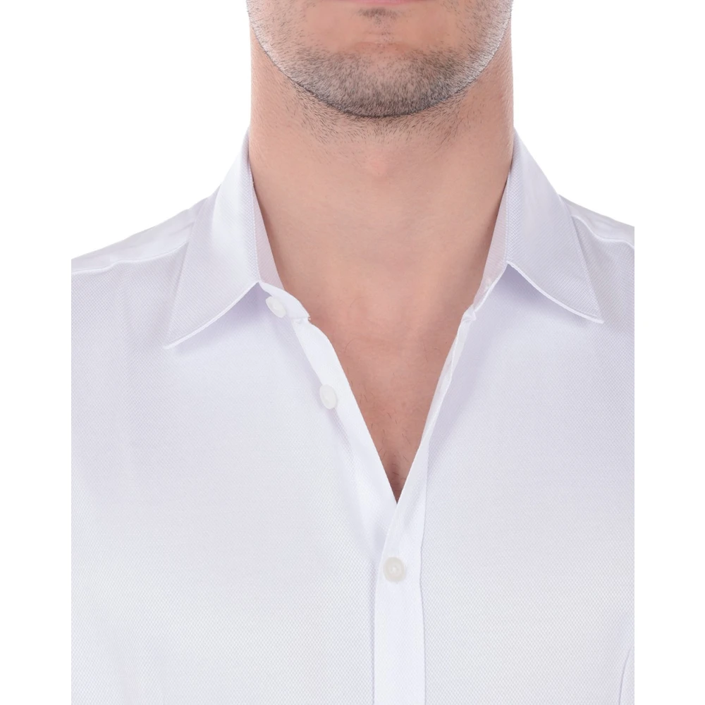 Daniele Alessandrini Basic V-Hals Shirt White Heren