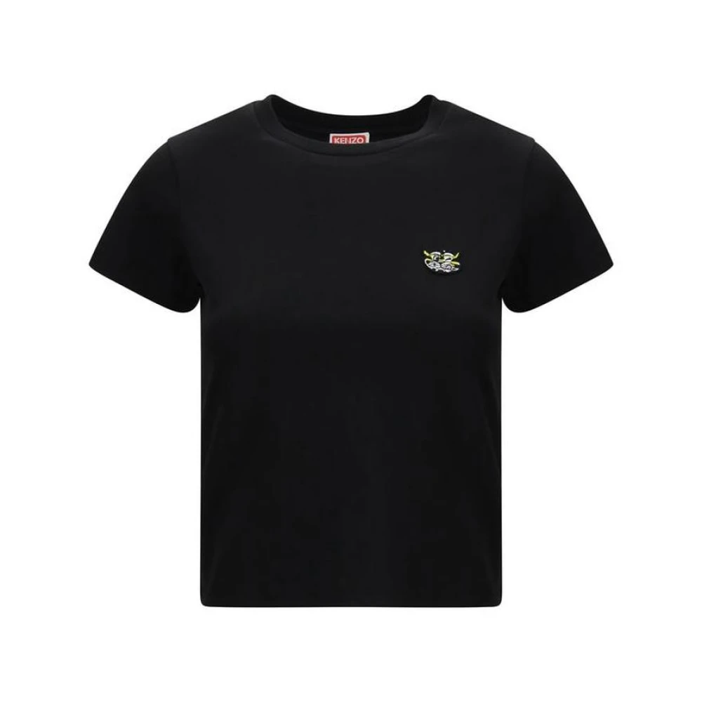 Kenzo Women's Black T-Shirts, M, Cotton Crew Neck Short Sleeve T-Shirt