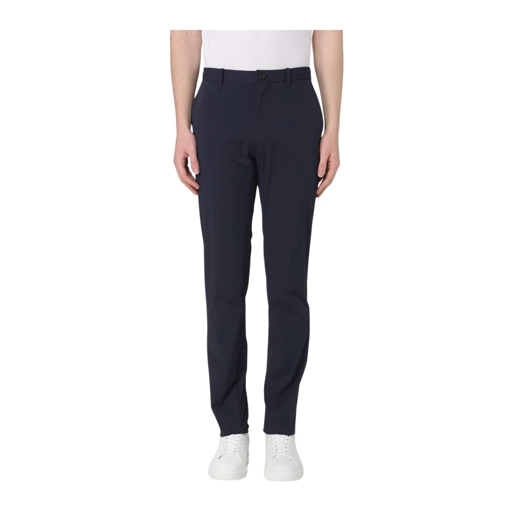 Incotex Men's Blue Slim-Fit Trousers,, Mud Color Performance Trousers Small