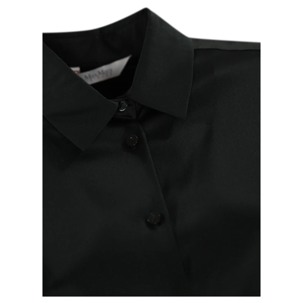 Max Mara Zwarte zijden overhemd lange mouw Black Dames