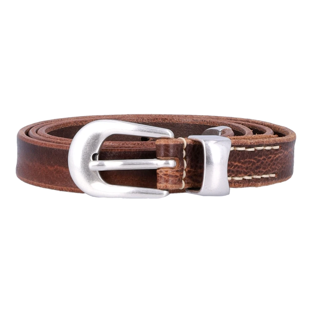 Our Legacy Bruine Leren Riem Metalen Gesp Brown Heren