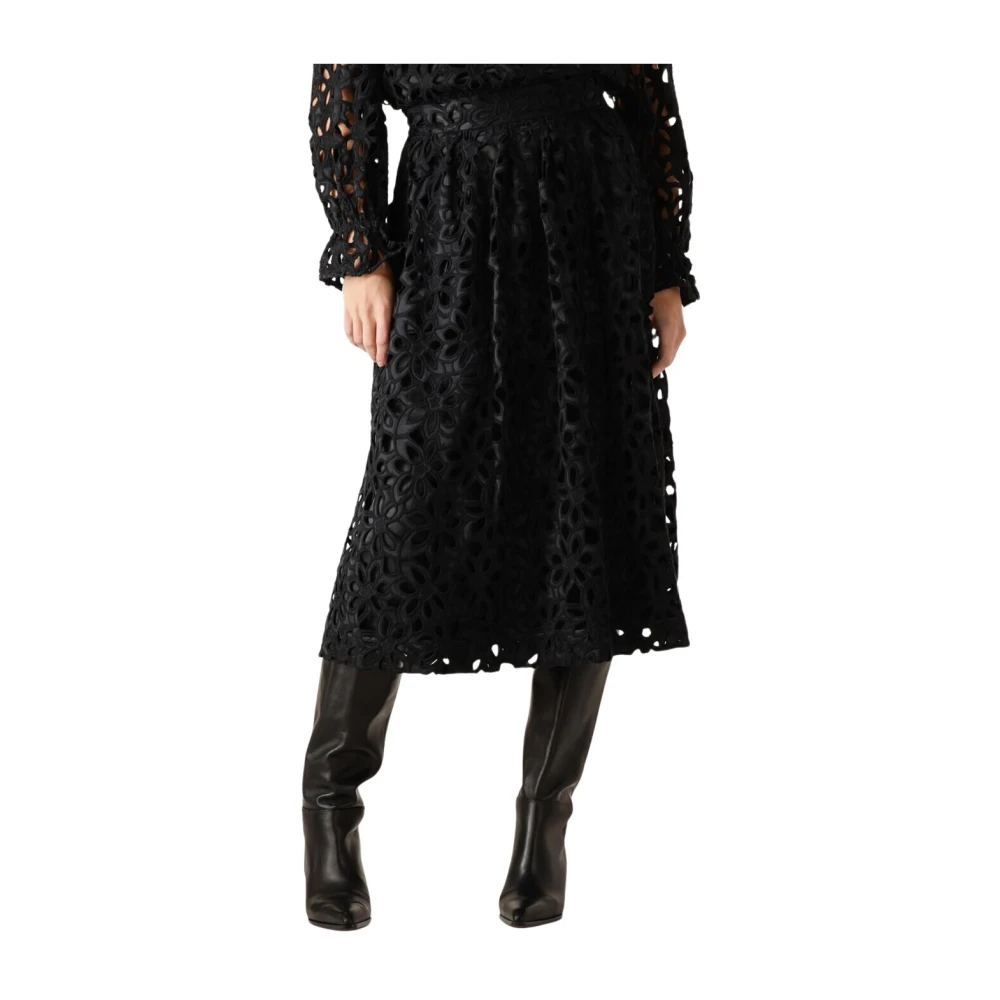 Dea Kudibal Elegante Kant Midi Rok Black Dames