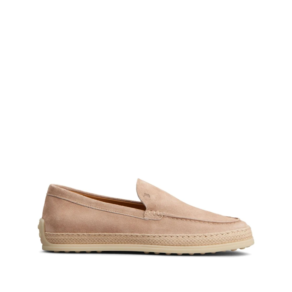 Tod's Women's Beige Loafers, 8 Uk, Leather Slip-On Flat Shoes
