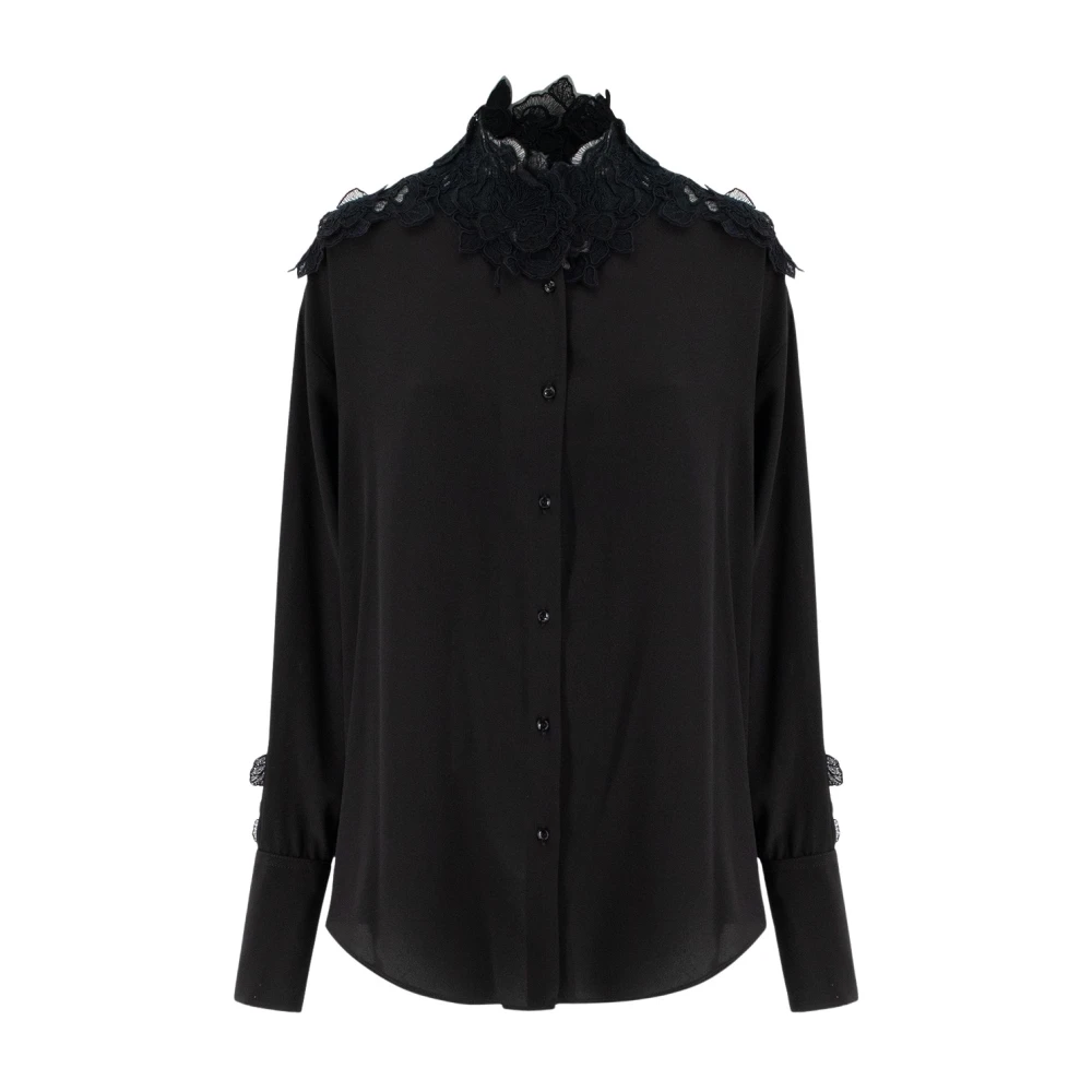 Ermanno Scervino Elegante Kant Katoenen Shirt Black Dames