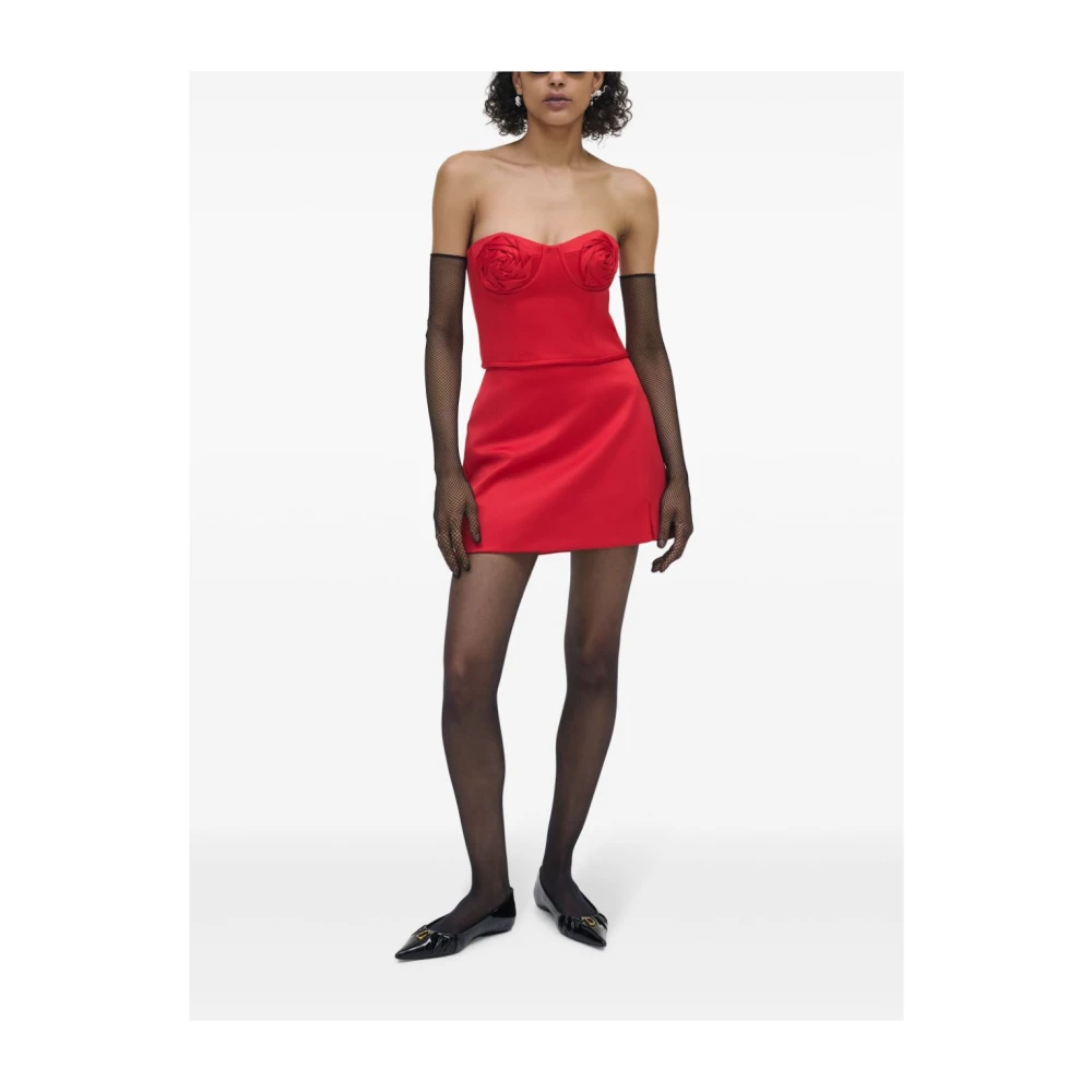 Marc Jacobs Rode Satijnen Bias Gesneden Rok Red Dames