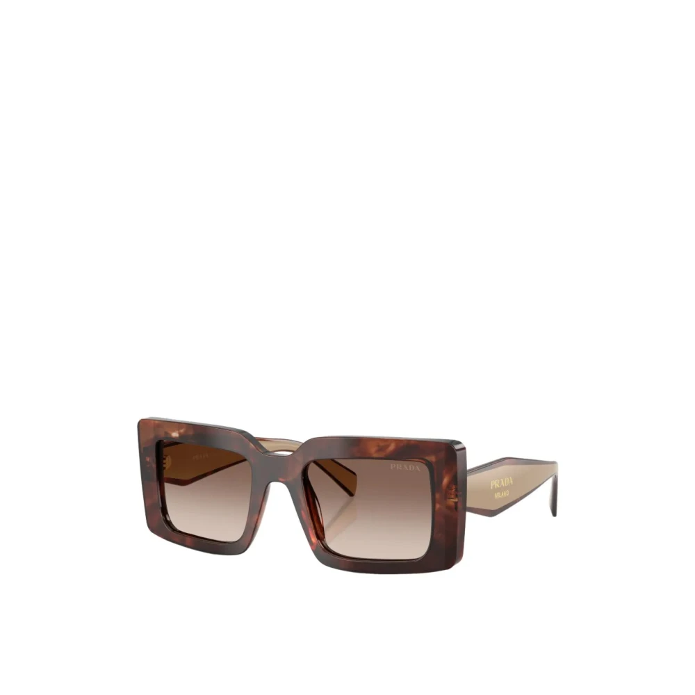 Prada Brown Sunglasses, Female, 52 Mm, Rectangle Sunglasses