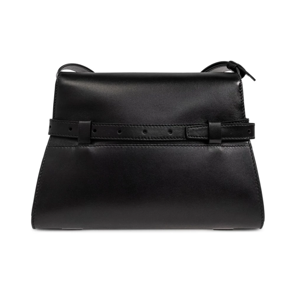 Moschino Zwarte Schoudertas met Opdeelbaar Compartiment Black Dames