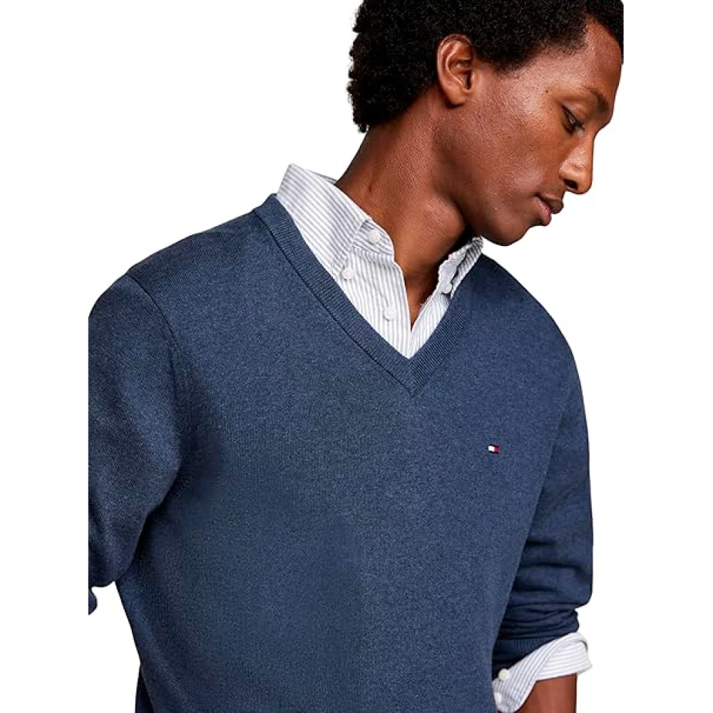 Tommy Hilfiger Biologisch Katoen Kasjmier Sweater Blue Heren