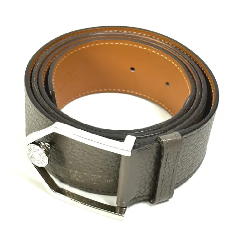 Hermès Vintage Pre-owned Leather belts Gray Heren