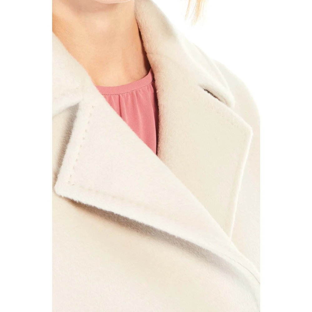 Max Mara Beige Alpaca Wol Double-Breasted Jas Beige Dames