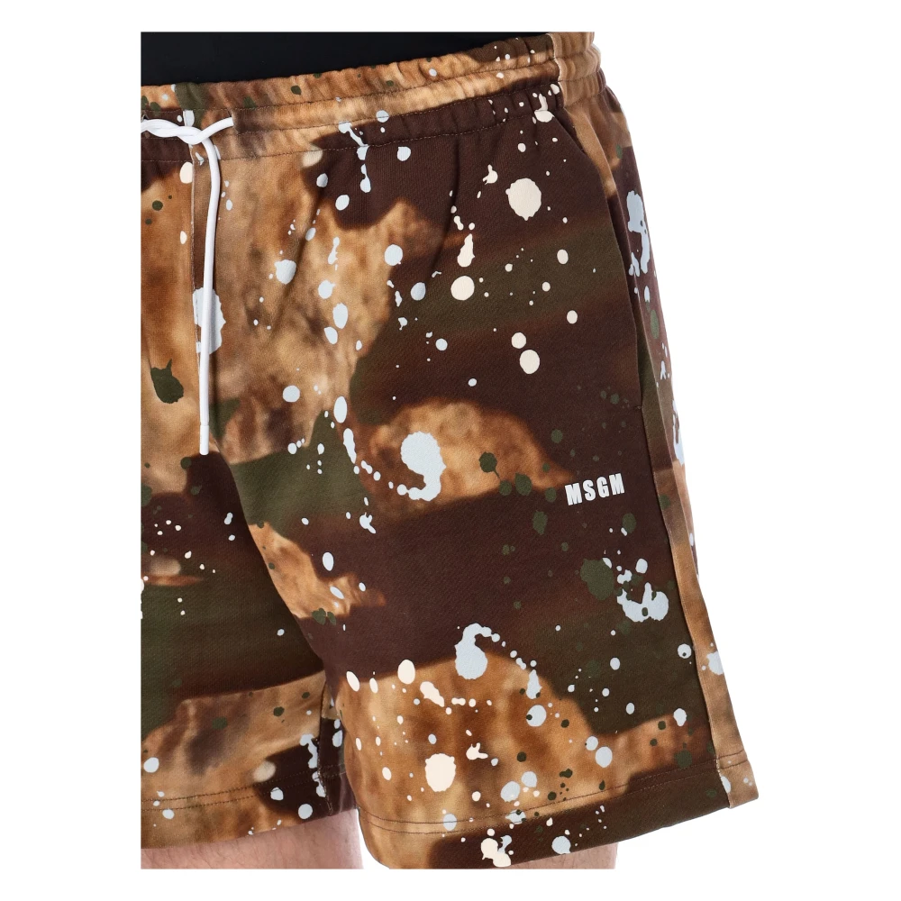 Msgm Dripping Camo Shorts Multicolor Heren
