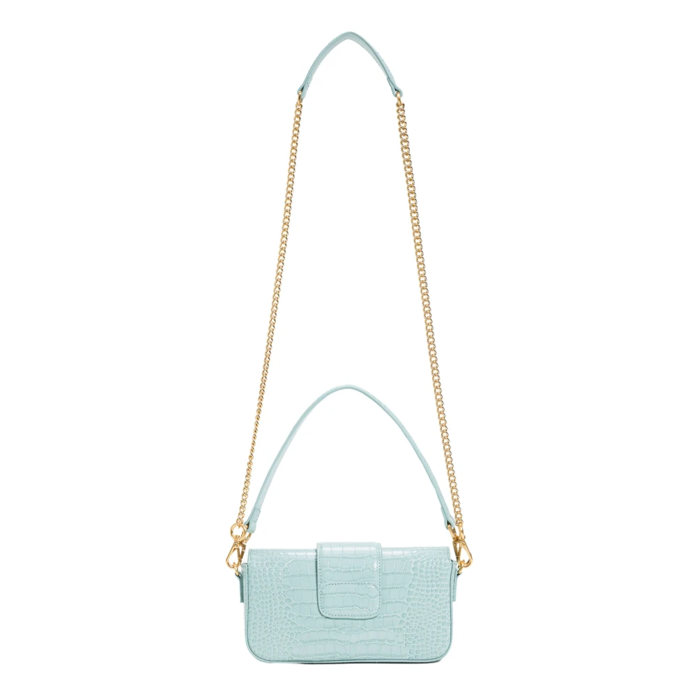 Twinset Lichtblauwe Krokodillenprint Leren Tas Blue Dames