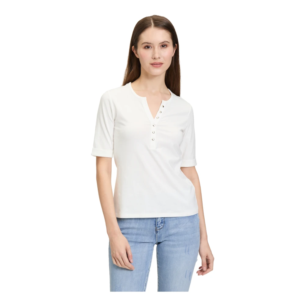 Betty Barclay Geblokt Basic Shirt Blue Dames