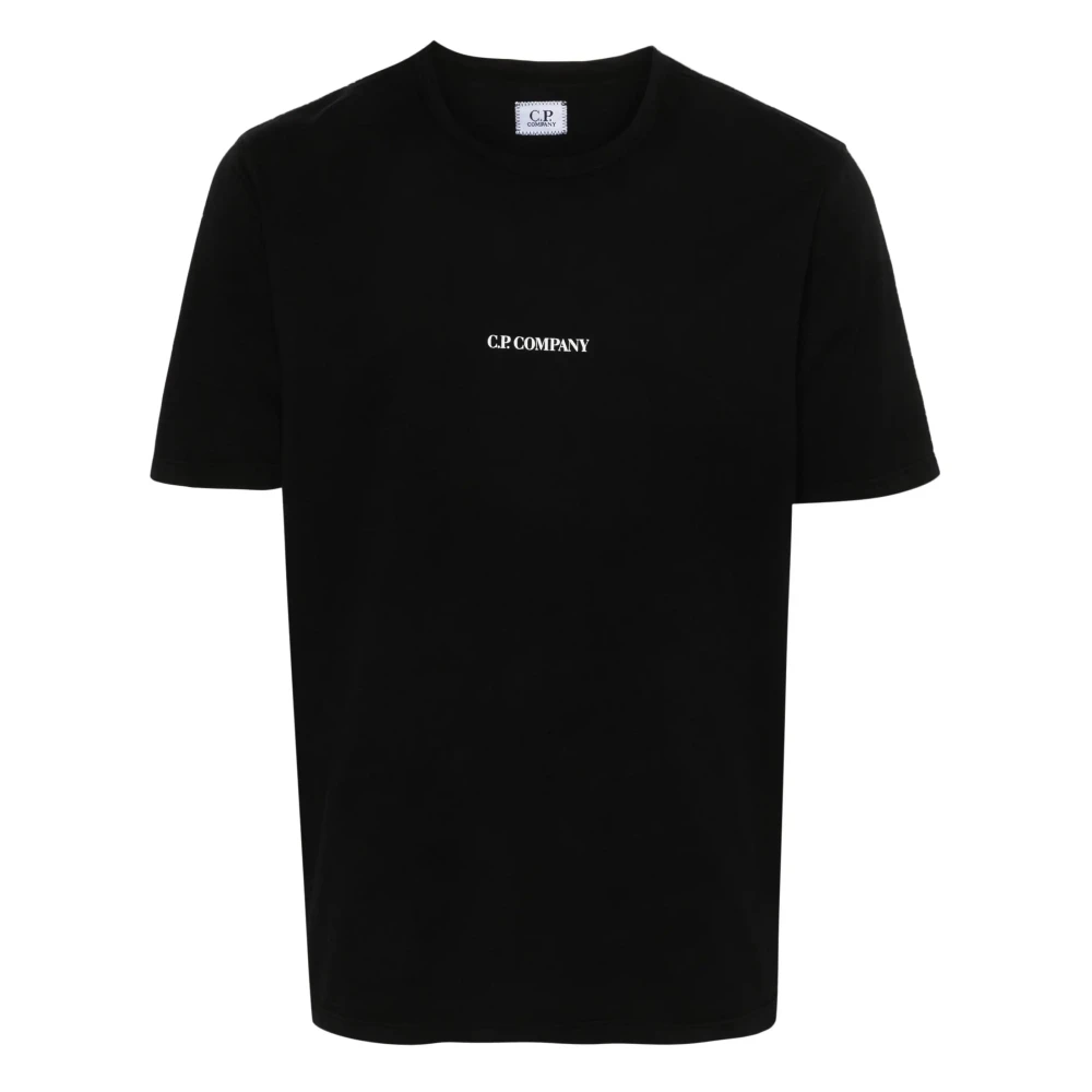 C.P. Company Zwart Logo Katoenen T-Shirt Black Heren