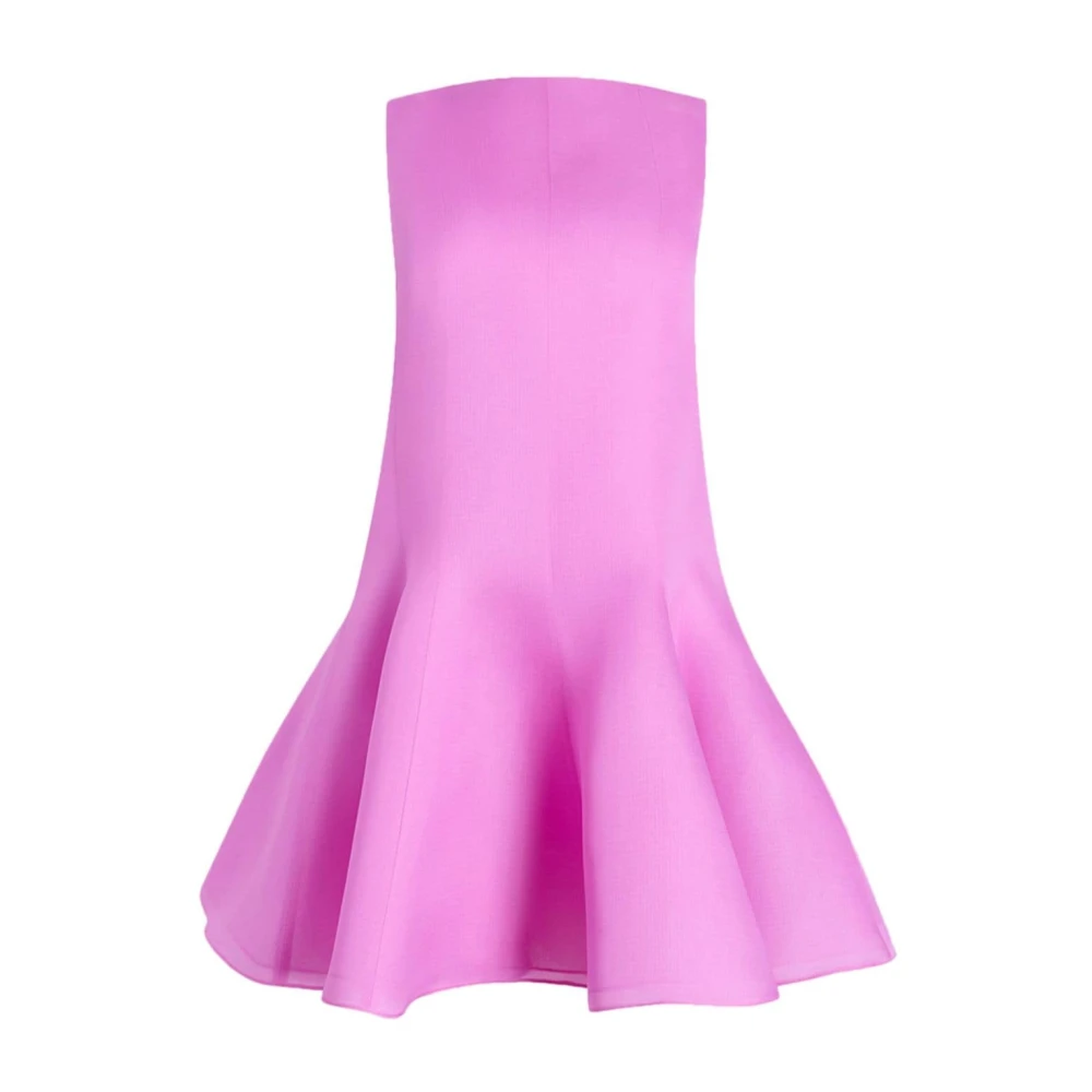 Khaite Roze Zijden Panel Flare Jurk Pink Dames