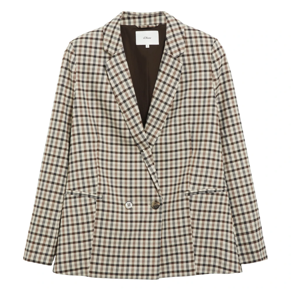 S.oliver Donna Beige Blazer Con Revers E Bottoni - Immagine 2