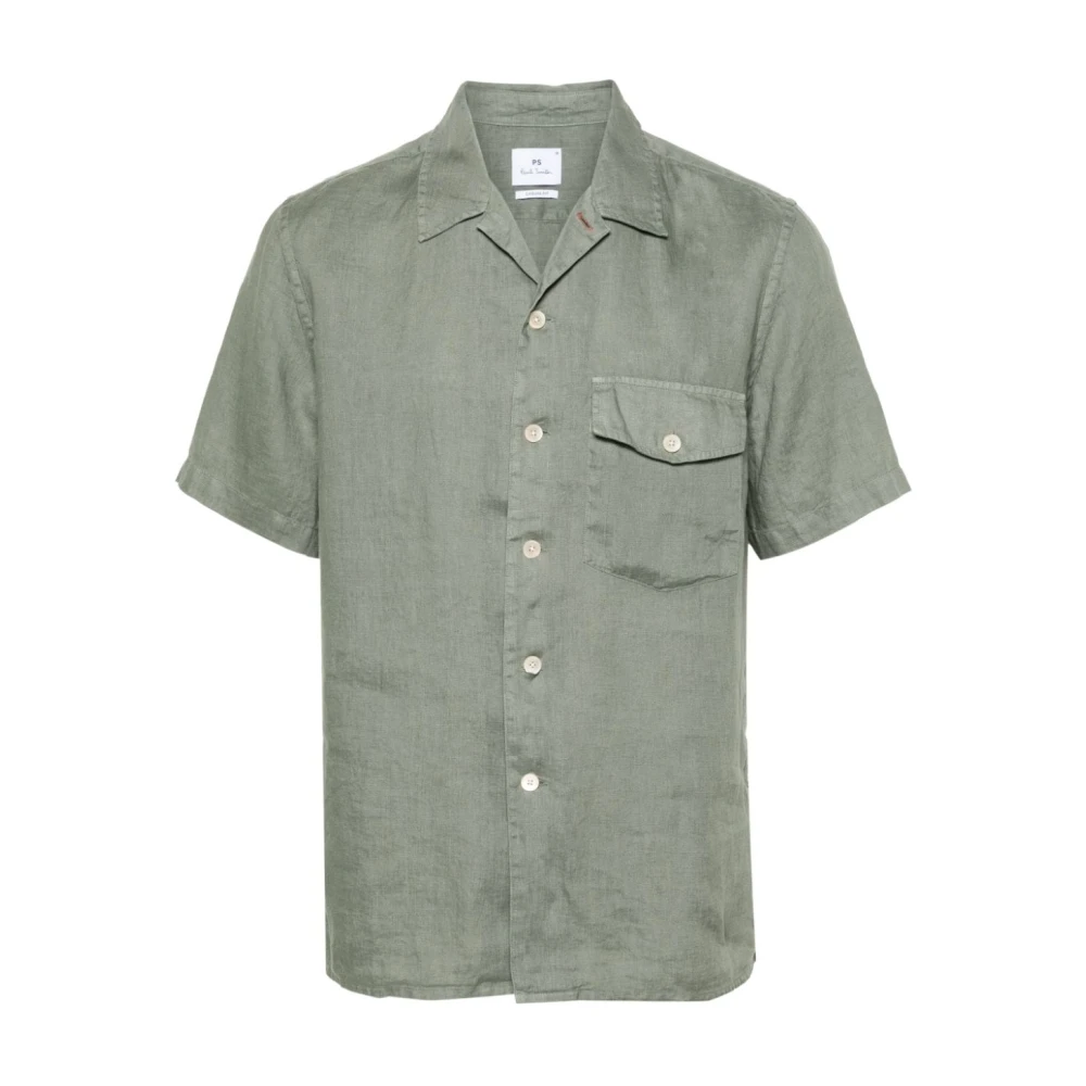 Paul Smith Short Sleeve Shirts Green Heren
