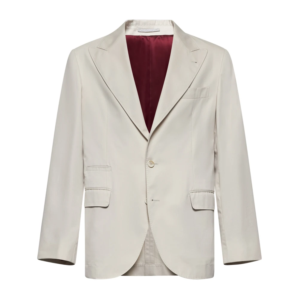 Beige Blazer Peak Lapels Jacket