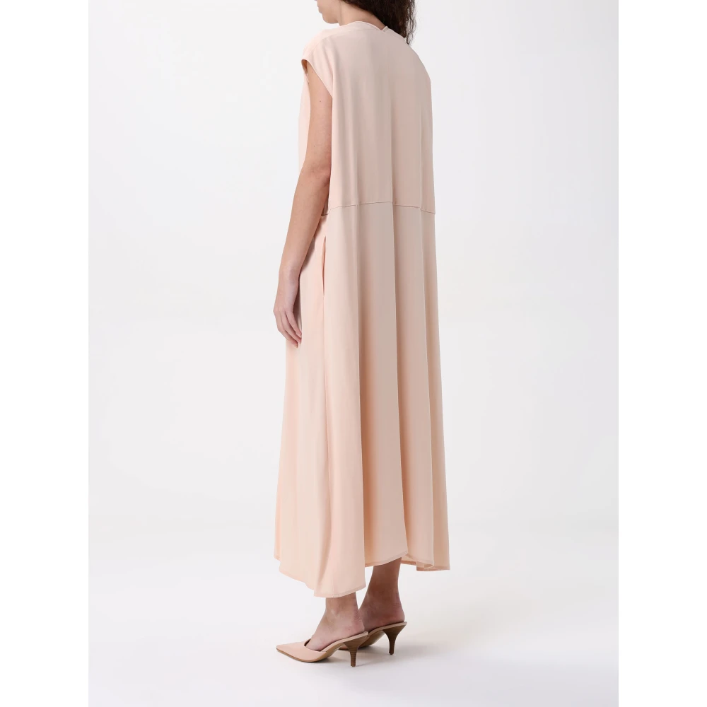 Fabiana Filippi Elegante Zwarte Jurk met Kantdetail Pink Dames